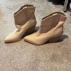 Dolce Vita Cream Ankle Boots